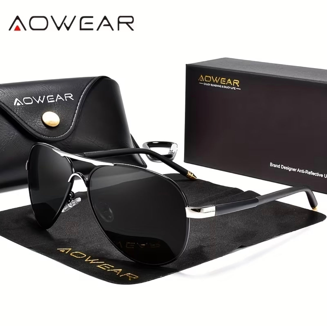 AOWEAR

UV400 Pilot Sunglasses Men Polarized Mirror Driving Sunglasses