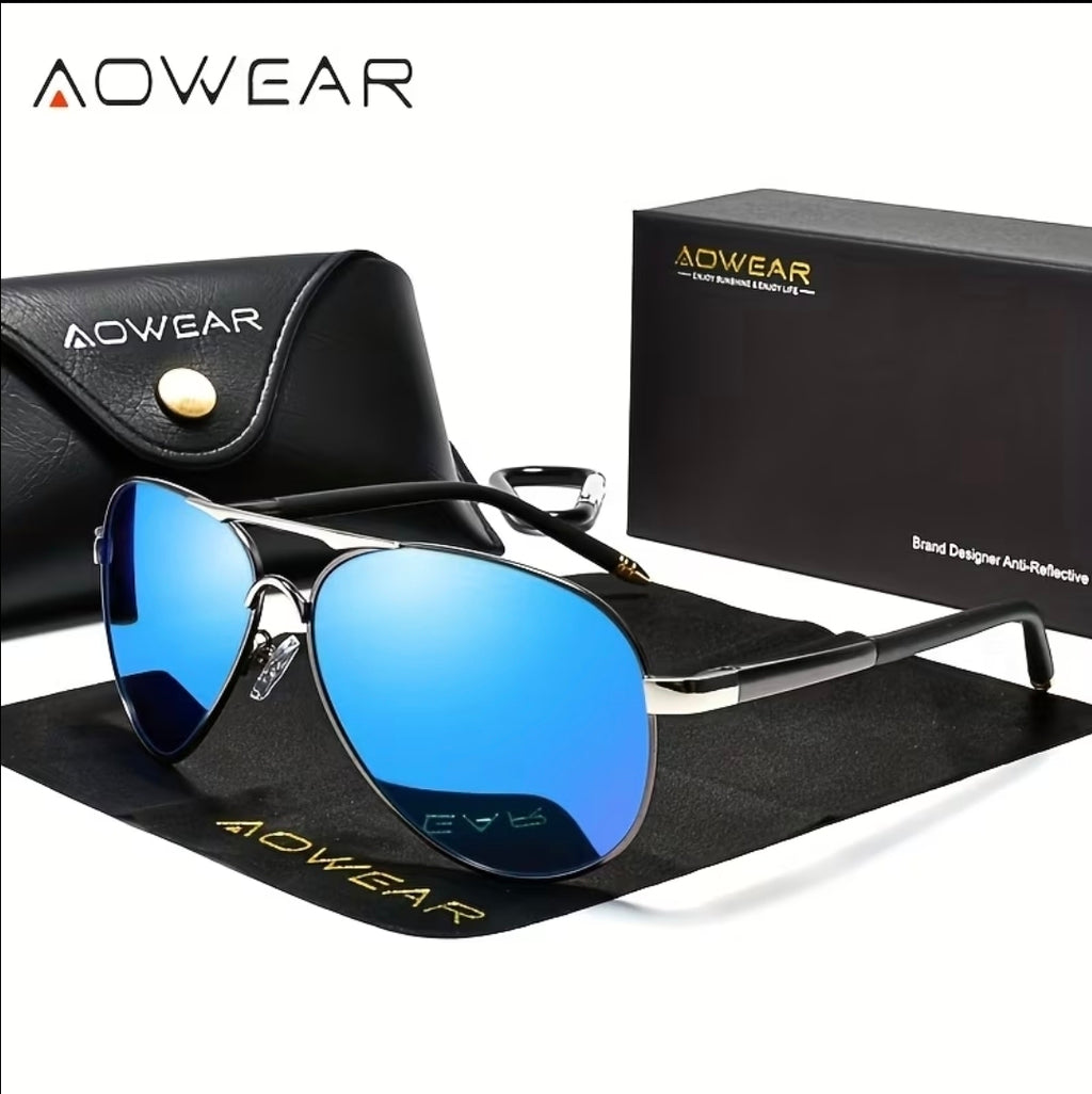 AOWEAR

UV400 Pilot Sunglasses Men Polarized Mirror Driving Sunglasses
