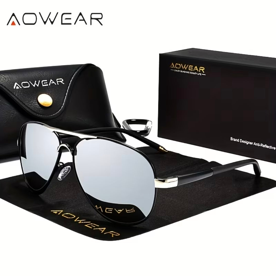 AOWEAR

UV400 Pilot Sunglasses Men Polarized Mirror Driving Sunglasses