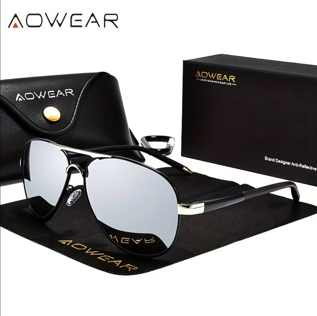 AOWEAR

UV400 Pilot Sunglasses Men Polarized Mirror Driving Sunglasses