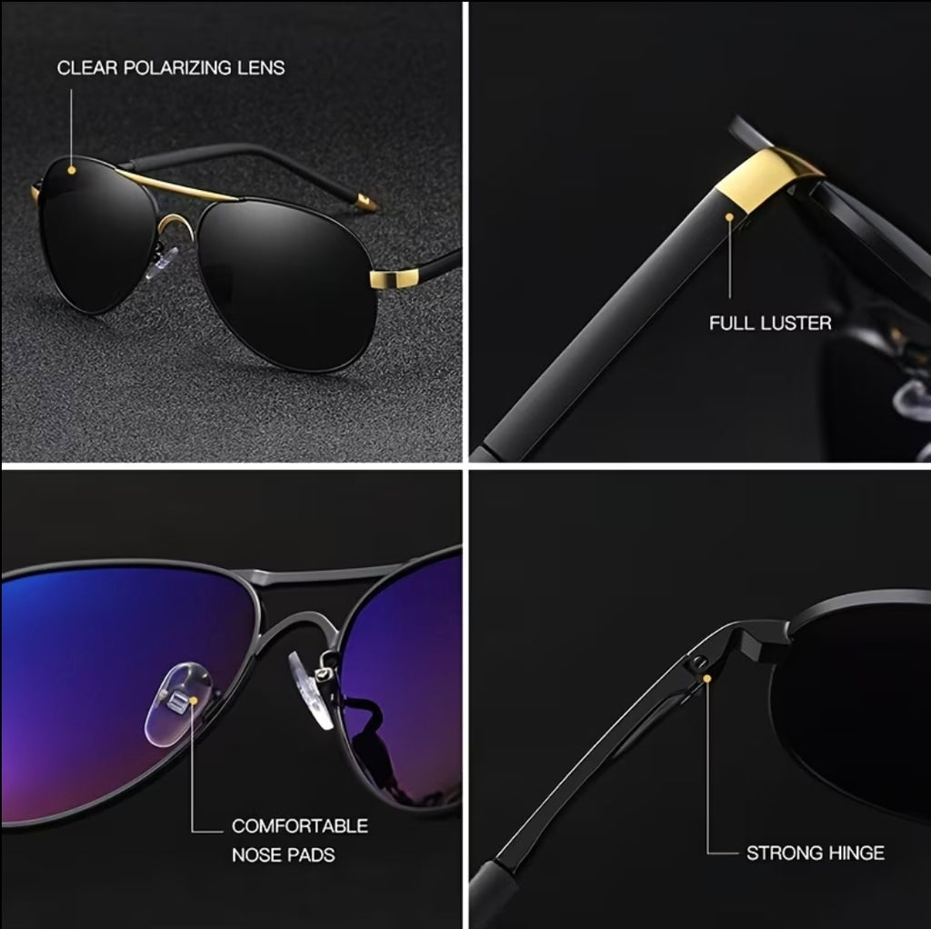 AOWEAR

UV400 Pilot Sunglasses Men Polarized Mirror Driving Sunglasses